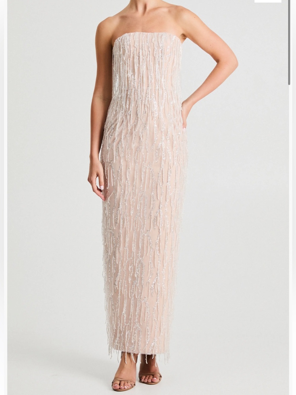 HELSI Ramona Strapless Beaded Fitted Maxi Dress